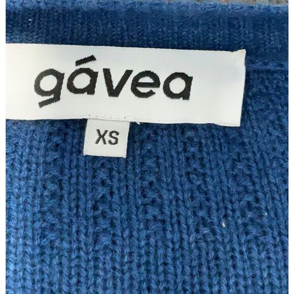 NWOT gavea cashmere Wave Cardigan Sweater Navy Blue XS - Picture 6 of 7
